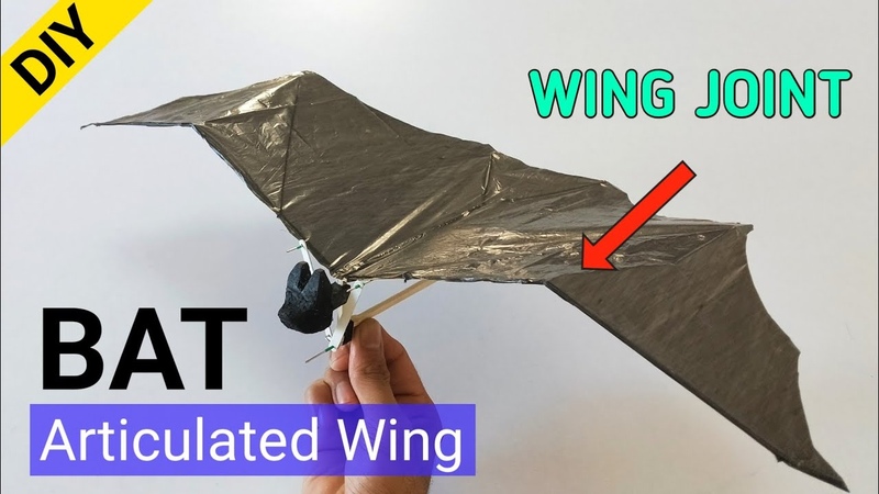 Articulated wings ornithopter, rubber band powered bat, ,ornithopter, articulatedwings,