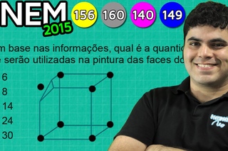 ENEM 2015 Matemática #14 - Geometria Espacial e Número de Faces num Cubo com Vértices Cortados