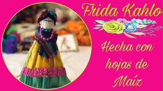 DIY/Bricolaje Frida Kahlo de hojas de maiz