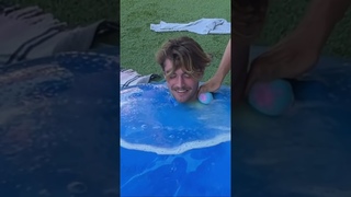 Filling a MASSIVE Water Balloon with Bathbombs…👀💦#shorts