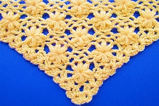 chal triangular tejido a crochet paso a paso : punto jazmin