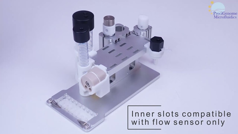 Microfluidic mount for reservoir kits, flow sensors, bubble taps,