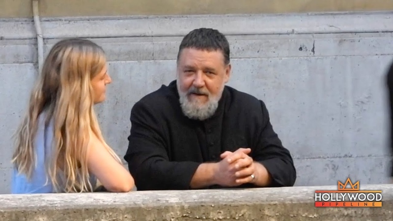 Russell Crowe filming The Popes Exorcist in