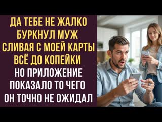 Да тебе не жалко буркнул муж сливая с моей карты всё до копейки Но приложение показало то чего он