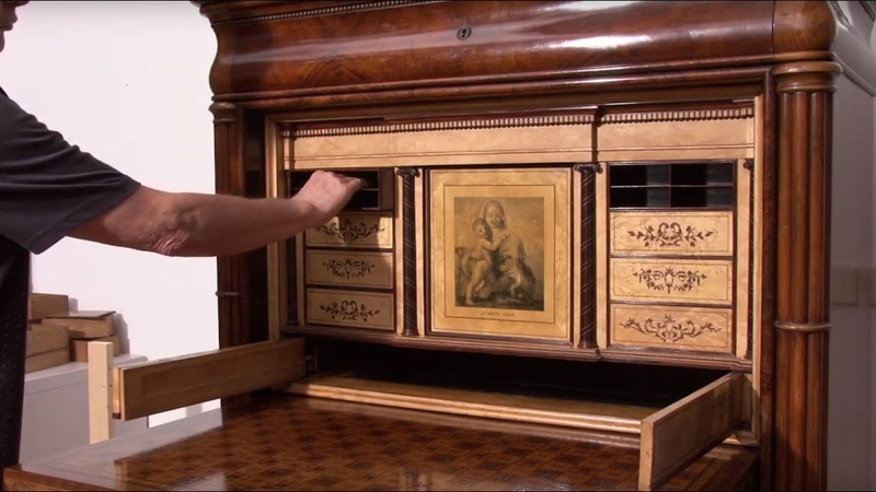 Meisterstück Hefele Sekretär: Einblick in die Geheimfächer, Secret drawers of the Hefele
