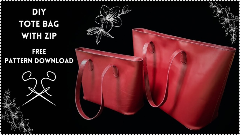 One Thousand Thanks Tote Bag with Zip 2 Size Free Pattern DIY Instructional