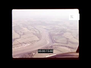 Phantom Flying Over UK Countryside, 1960s Fighter Plane, 35mm