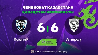 Каспий 6:6 Атырау | Чемпионат Казахстана 2023-24 |
