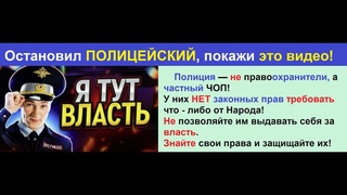 Остановил ПОЛИЦЕЙСКИЙ, покажи это видео! ГИБДД, ДПС освобождены от надзорных функций!