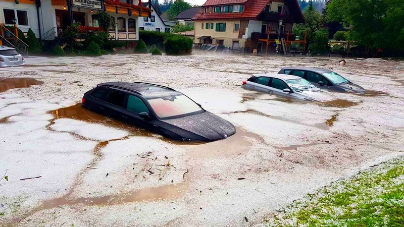 Europe is experiencing terrible disasters Huge hail and flood hit