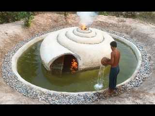 Build Secrete Underground Snail House & Swimming Pool Around House . Full Video