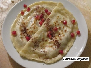 Гутаб с мясом. Азербайджанская кухня. Ətli qutab (ət kətəsi)