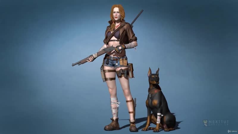Скульптинг девушки и собаки в Zbrush для продвинутых