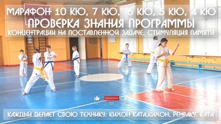 Марафон 10 кю, 7 кю,  6 кю, 5 кю, 4 кю проверка знания программы Концентрации на поставленной задаче