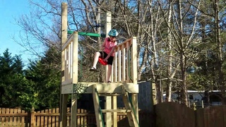Backyard zipeline 90' no trees