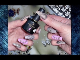 Стемпинг с бабочками / Светоотражающий Гель Лак BORN PRETTY / Reflective Glitter Flash Gel.