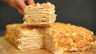 Торт Наполеон: ПОЧЕМУ я не знала этот способ Вкусный торт Наполеон с кремом Дипломат