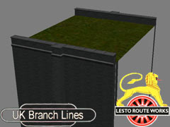 3 Track Brick Embankment, Blue Brick, Grass with coping stones
