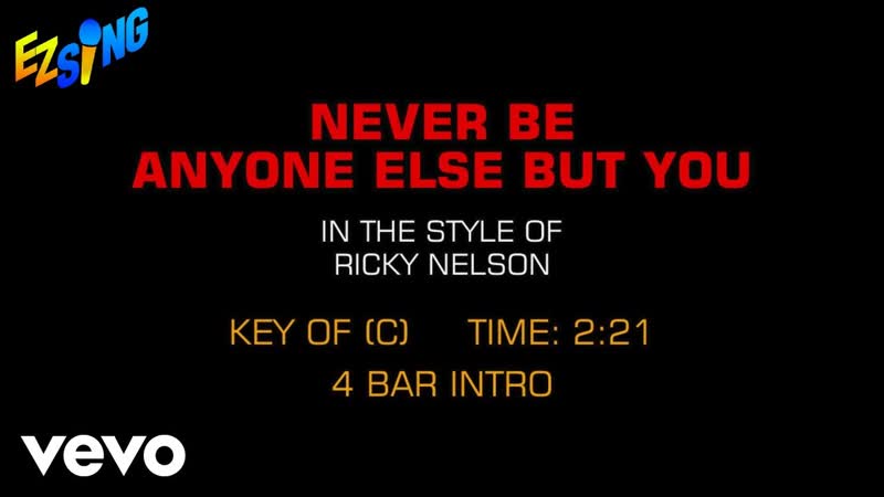 Ricky Nelson Never Be Anyone Else But You ( Karaoke EZ