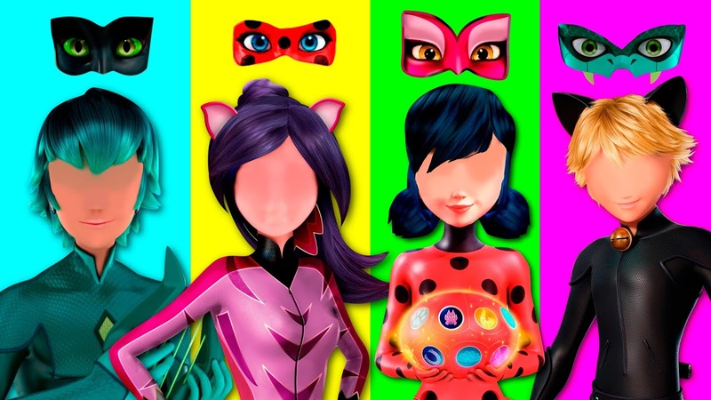 Wrong Face Ladybug and Cat Noir Purple Tigress Carapace Miraculous Wrong Heads