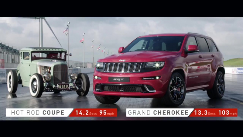 Jeep Grand Cherokee SRT против HEMI Hot Rod at Santa