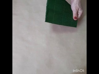 DIY/ Бесплатный МК Ветка из зелёных листьев из гофрированной бумаги для больших цветов