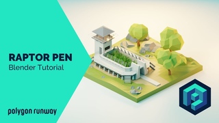 Raptor Pen - Blender 2.8 Lowpoly Isometric Modeling and Rendering Tutorial