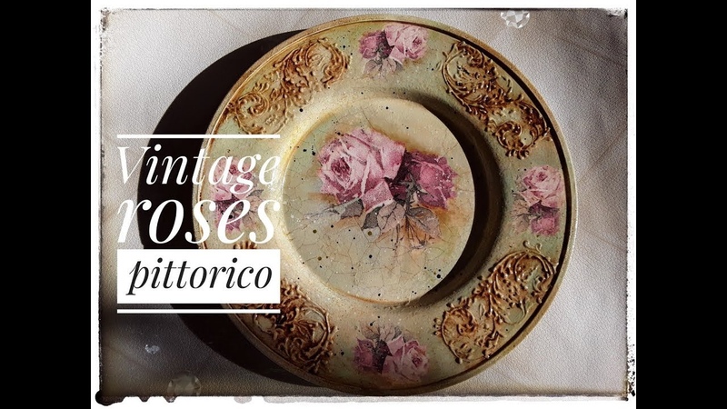 vintage, roses, decoupage, pittorico,