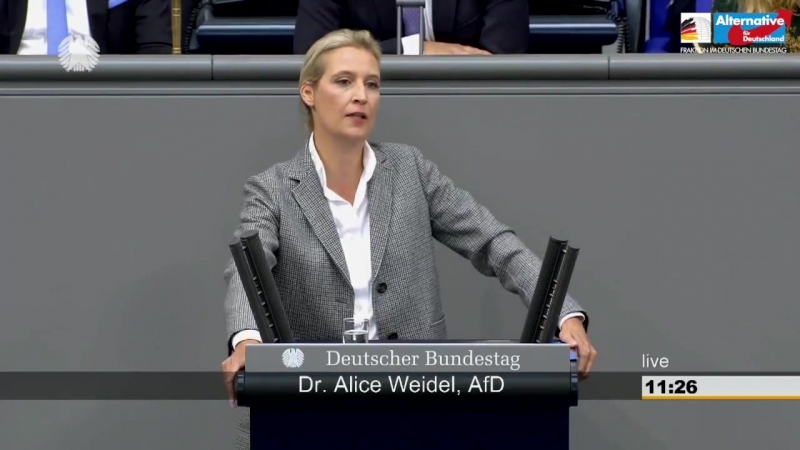 Alice Weidel über die SPD und ihre Kontakte zu