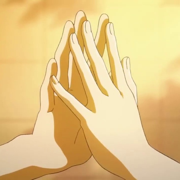Anime hand reaching out side view