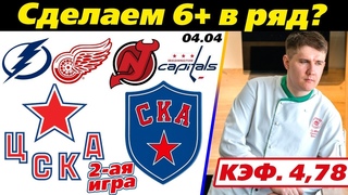 СТАВКА 15000 РУБЛЕЙ!! ЦСКА - СКА. ТАМПА-БЭЙ - ДЕТРОЙТ. НЬЮ-ДЖЕРСИ - ВАШИНГТОН. ПРОГНОЗ. КХЛ. НХЛ.