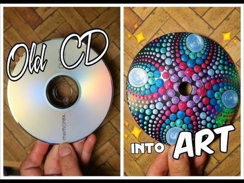 Recycling CD into ART Dot Mandala Painting Suncatcher, How To Paint Dot Mandalas Lydia