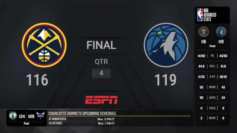 Denver Nuggets Minnesota Timberwolves, ESPN Live