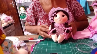 Bonequinha de fuxico porta toalha de mão para lembrancinhas 😍
