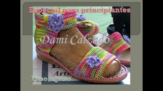 SANDALIAS CHINELOS EN CROCHET PARA PRINCIPIANTES PASO A PASO