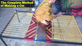 Amazing Technique of Weaving a Cot . Artistic Wonderful Designed Polyester Rope Cot Weaving