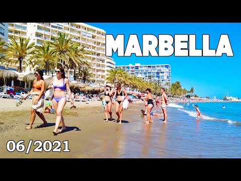 Marbella Beach Walk in June 2021, Malaga, Costa del Sol, Spain 4