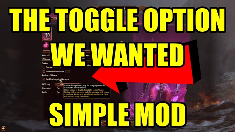 A SIMPLE MOD Gave Us What We Wanted Campaign Toggle Total War Warhammer