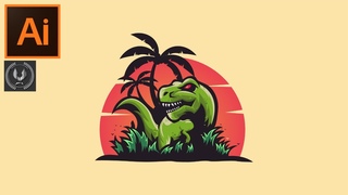 Adobe Illustrator CC Tutorial - How to Make a Beautiful Dino in the Landscape Background Design