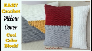 Easy Crochet Pillow Cover Color Block 2