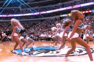 Dallas Mavericks Vs OKC  during playoffs  Cheerleaders with full energy