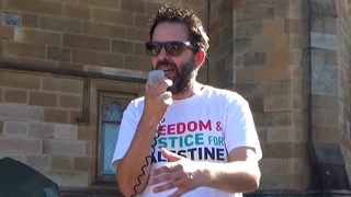 Antony Loewenstein, author of ’The Palestine Laboratory’, at USYD Student Encampment for Gaza