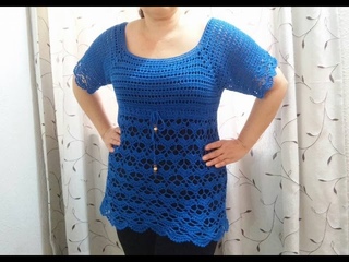 Blusa Canesu y abanicos a crochet parte 2