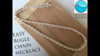 BEADING TUTORIAL: Bugle Bead Chain Necklace #beadingtutorial #beading #diyjewelry #handmadejewelry