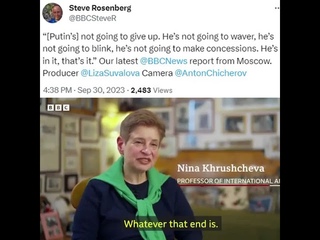 Правнучка Хрущева рассказала журналистам BBC в Москве, чего ждать Западу от Путина