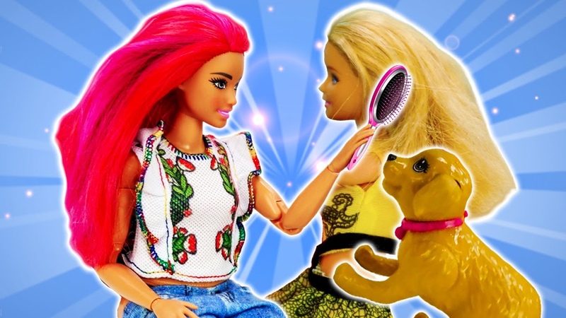 Rotina da manhã com a Barbie e sua cachorra de brinquedo Novelas com bonecas para