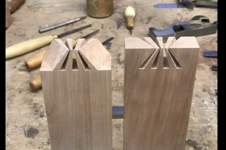 Amazing Japanese Sunrise dovetail joint.  Japanese joinery.