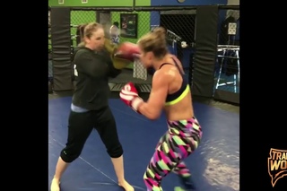 Felice Herrig training for the fight against Karolina Kowalkiewicz on UFC 223