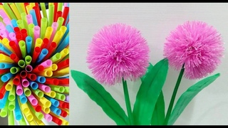 ดอกไม้จากหลอด by มายมิ้นท์ Flower From Drinking Straws.