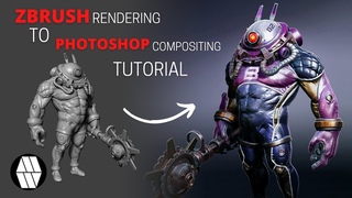 ZBRUSH Rendering to PHOTOSHOP Compositing - Full Tutorial